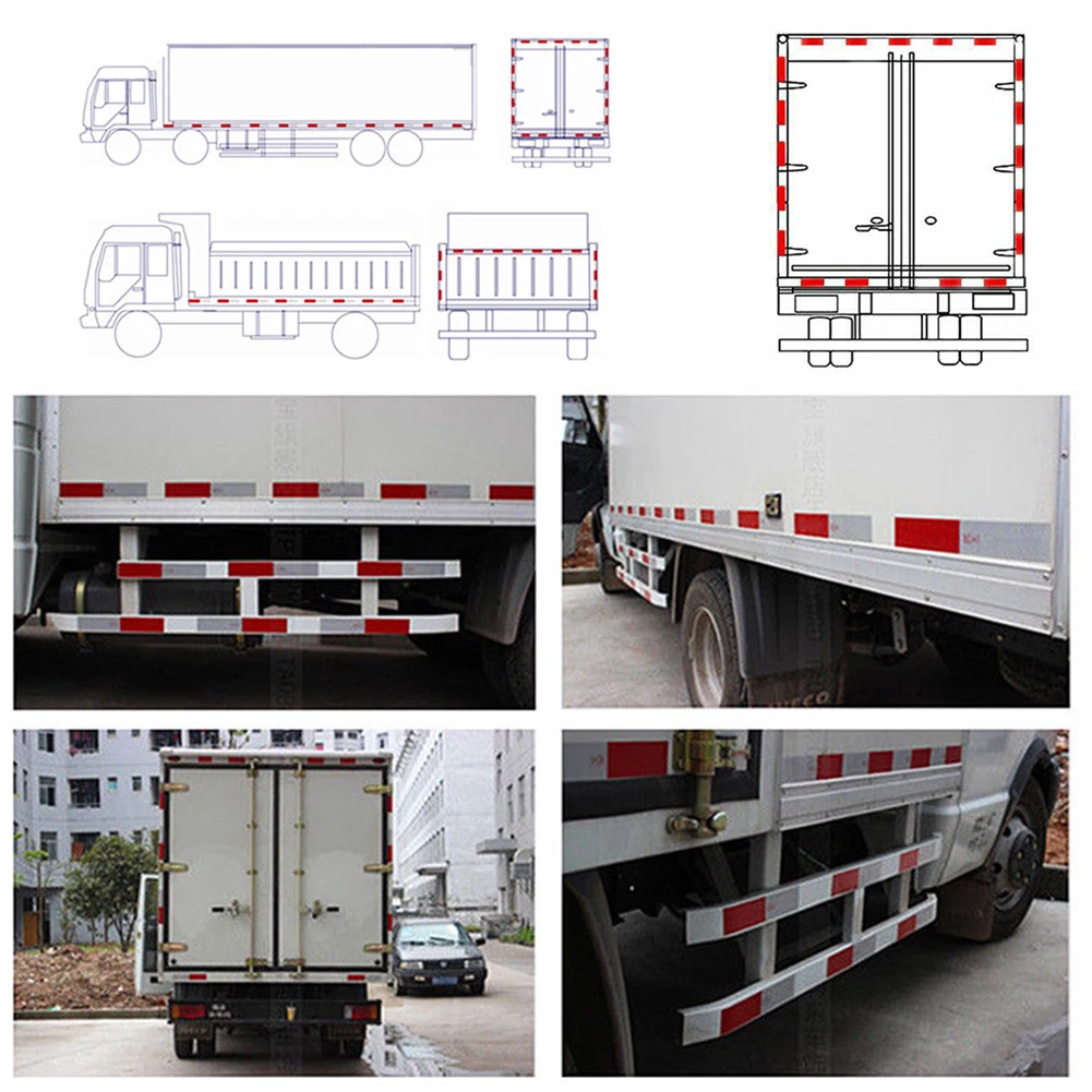 Светоотражающая лента для автомобиля, грузовика Предупреждение ющая лента, знак для прицепа, грузовика, для ночного вождения, для безопасности, красный, белый, рулон, светоотражающие полосы, 45 м, 30 м