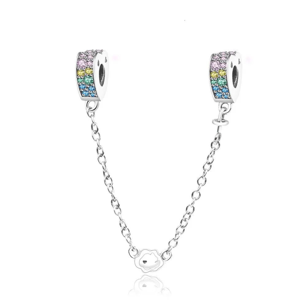 SC307 925 пробы серебряные декоративные бабочки дуги любви корона о безопасности цепи подходят талисманы Pandora Браслеты для женщин ювелирные изделия DIY - Цвет: SC307