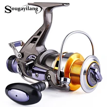 Sougayilang 3000-8000 спиннинговые Катушки с двойным сопротивлением, обработанная алюниевая катушка, рыболовное колесо для ловли карпа, 10BB, левая и правая наживка, катушка для бегуна