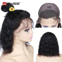 Wignee короткий парик из натуральных волос на шнурках с волосами младенца для черных/белых женщин Remy бразильские предварительно выщипанные