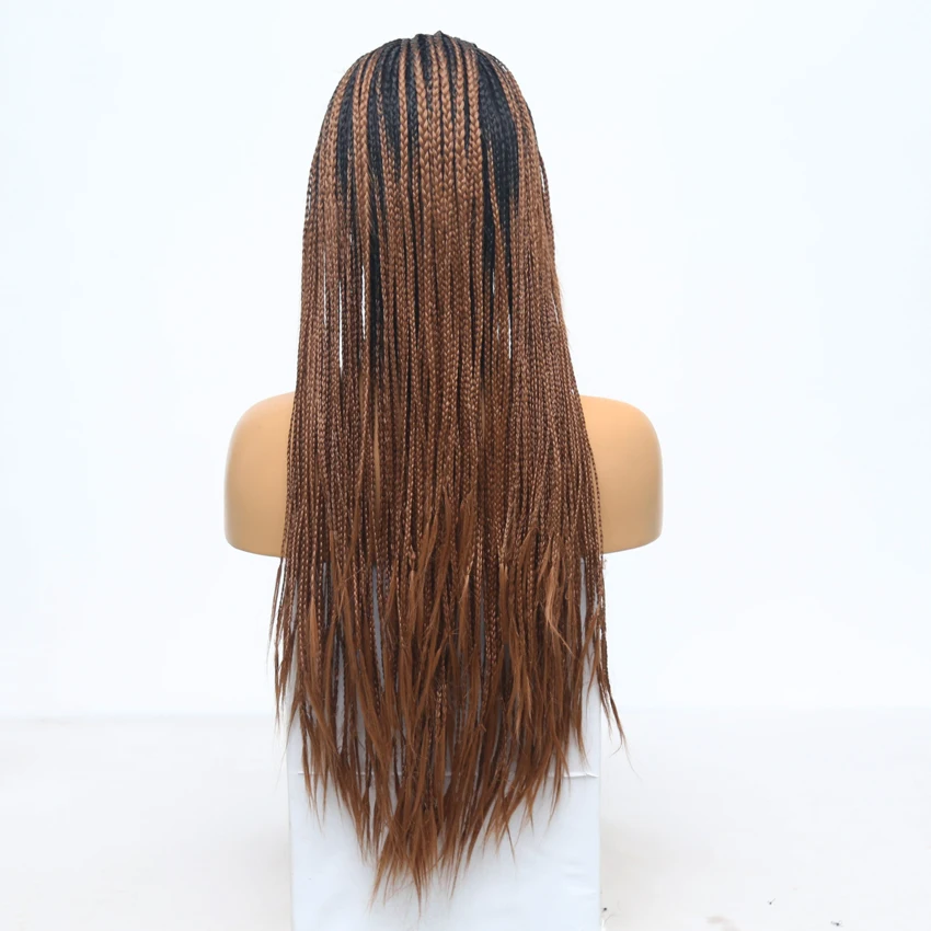 Charisma Braided Wigs Heat Resistant Hair Long Box Braided Wig Synthetic Lace Front Wig with Baby Hair For Black Women 13X3
