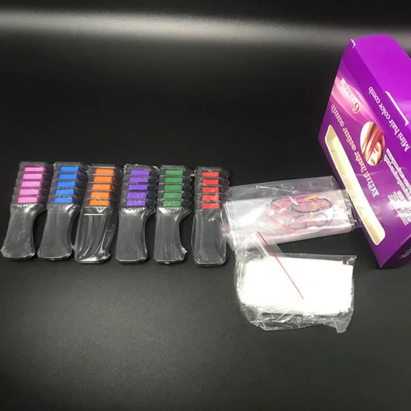 Временная Женская краска для волос Набор цветных мелков 6 цветов ночи вечерние