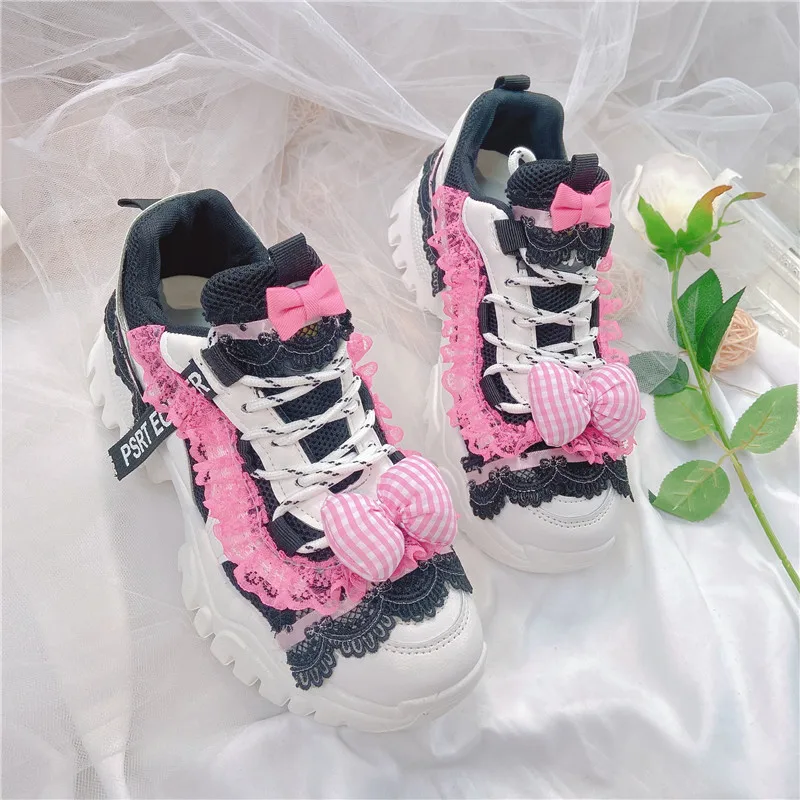 Lolita Lace Dark Princess Retro Style Platform Shoes Sweet Sneakers ...