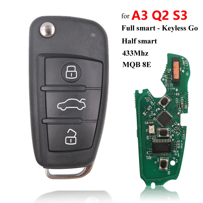 KEYECU-3-Button-Folding-Flip-Remote-Key-Shell-Case-Fob-for-Audi-A6L-Q7-A2-A3_副本