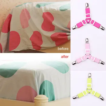

Non-slip Clip Hot Sale Blanket Bed Sheet Fixator Belt Fastener Bed Sheet Clip High Quality Elastic Gripper Mattress 4PCS/Set