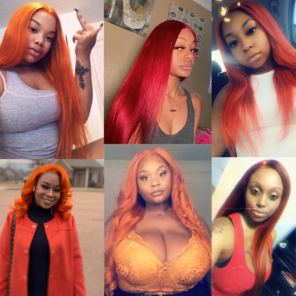 Remy Forte Straight Hair Bundles Blonde Brazilian Hair Weave Bundles 100% Human 1/3/4 Orange