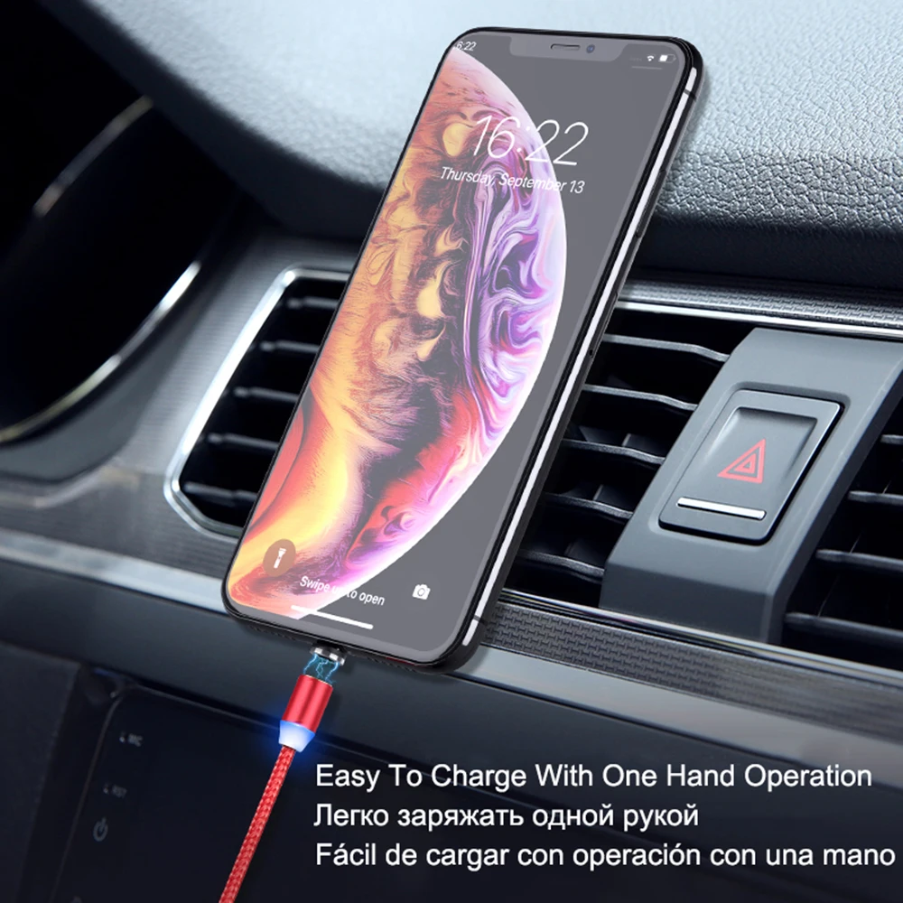 BaySerry Магнитный Micro USB кабель для iPhone XR samsung Xiaomi Мобильный Быстрая зарядка светодиодный кабель для зарядки usb type C магнитное зарядное устройство