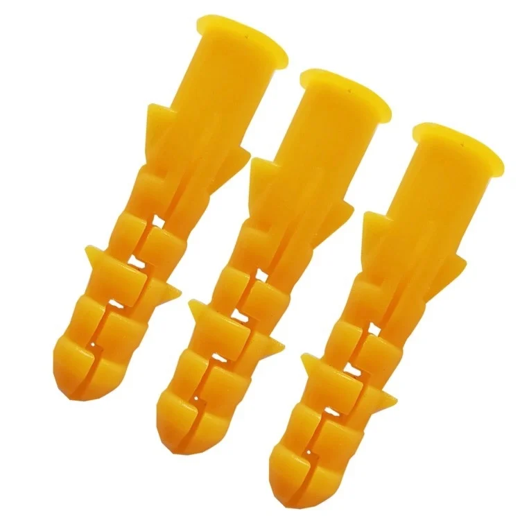 10-50pc Plastic expansion pipe M6 M8 M10 L=30-100mm rubber plug plastic pipe nylon column expansion screw anchor plug wall plugs