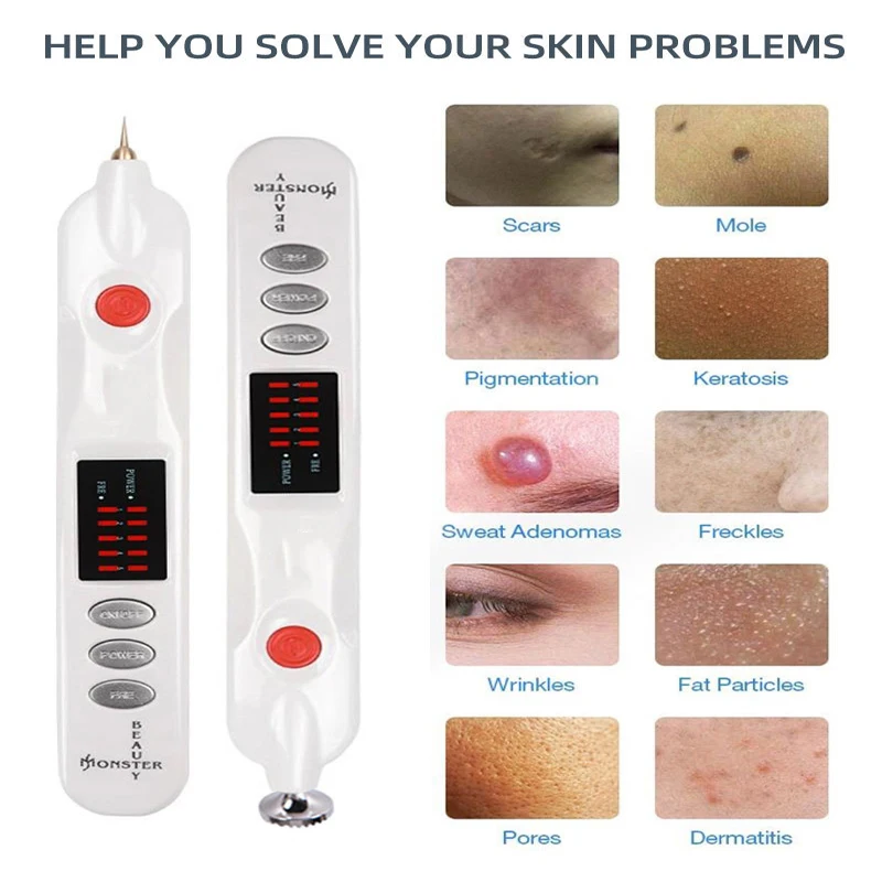 Plasma Pen for Eyelid Lift Freckle Wrinkle Mole Removal Ionic Spot Pen Skin Scares Mole Reckles Wrinkles Black Spot Removal