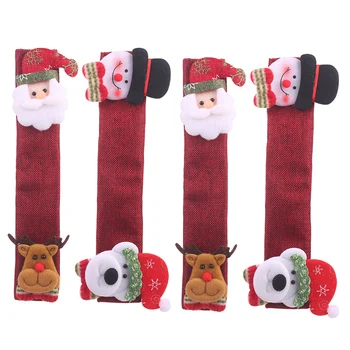 

4Pcs/Set Christmas Refrigerator Door Handle Cover for Fridge Kitchen Microwave Dishwasher DNJ998