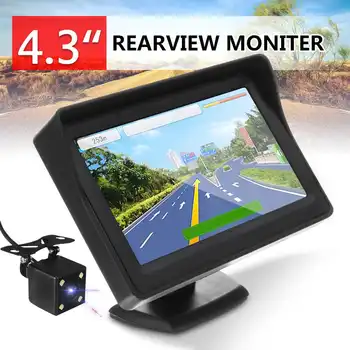 

Car Rear View Camera Wide Degree 4.3 inch TFT LCD Color Display Monitor + Waterproof Night Vision Reversing Backup for Truck Car