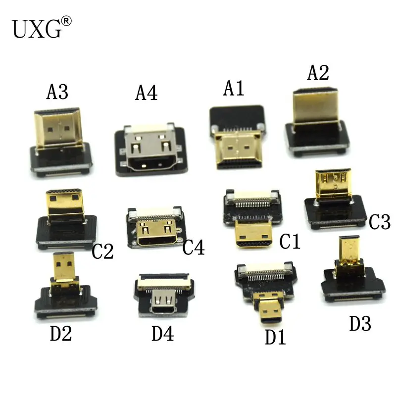 FPV микро мини HDMI-compati90 градусов разъем FPC Гибкий плоский HD-ленточного Кабеля FFC шаг