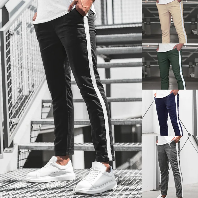 

winter new sport leisure fitness pants running training pants horizontal bar scrunching trend slimming trousers men streetwear