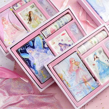 

80 Pages Cherry Scrapbook Set DIY Planner Memory Drawing Journal Craft Notebook Scrapbooking DIY Craft Stickers