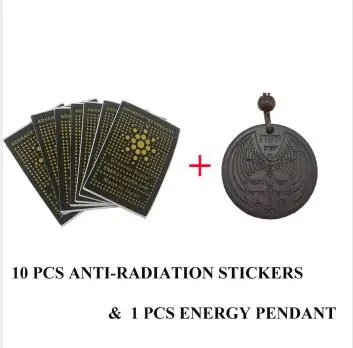 10pcs High Ions Reduce Radiation Keep Health 10pcs Stickers+ 1pcs Pendant Energy Gift Set - Цвет: 10pcs