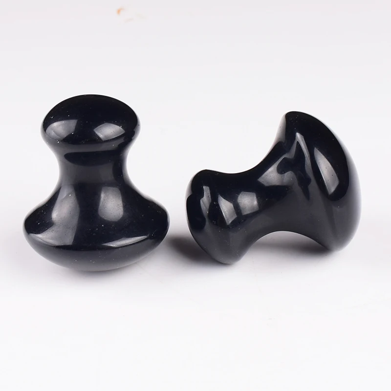 

Инструмент для ухода за лицом, гуаша, гриб из обсидиана, натуральный камень, массажер для глаз и подбородка с кристаллами, здоровье, красота, лечение морщин, Детокс кожи