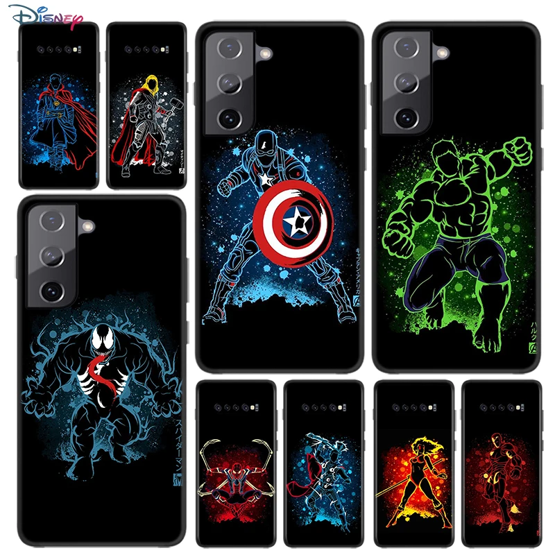 Soft Black Cover Marvel Superhero For Samsung Galaxy S21 S20 FE Ultra S10 S10e Lite S9 S8 S7 Edge Plus Phone Case | Мобильные