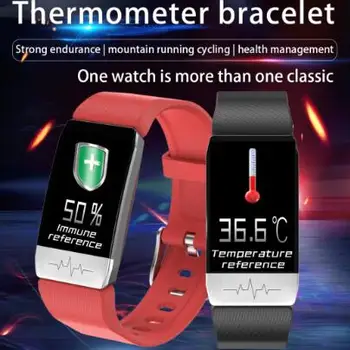 

Fitness Tracker T1 ECG PPG Body Temperature Waterproof Heart Rate Monitor Smart Band Weather Forecast Smart Bracelet T1