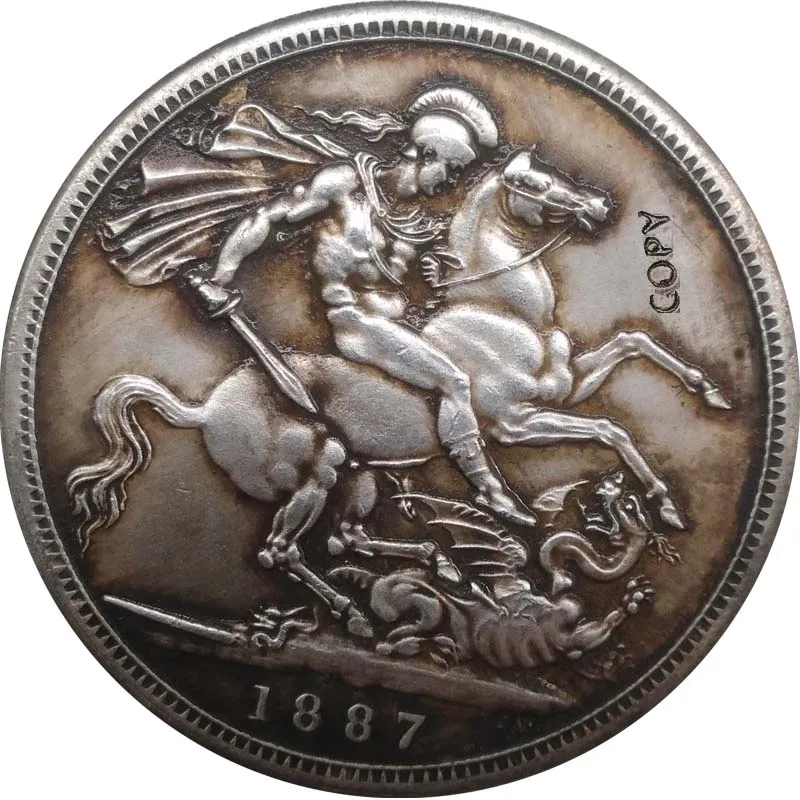 1887 1887-1892 Королева Великобритании Виктория монеты КОПИЯ Виктории Sovereign монеты коллекционные - Цвет: 1887