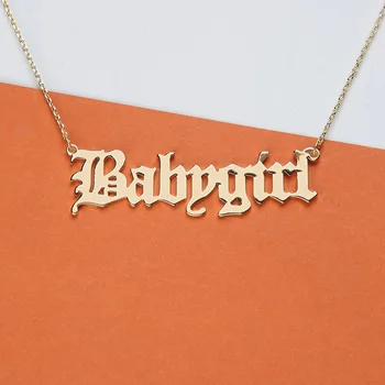 

2020 New Fashion Jewelry Gold Babygirl Letter Necklace Name Pendants Lovely Gift Alphabet Necklace Digital Vintage Necklace