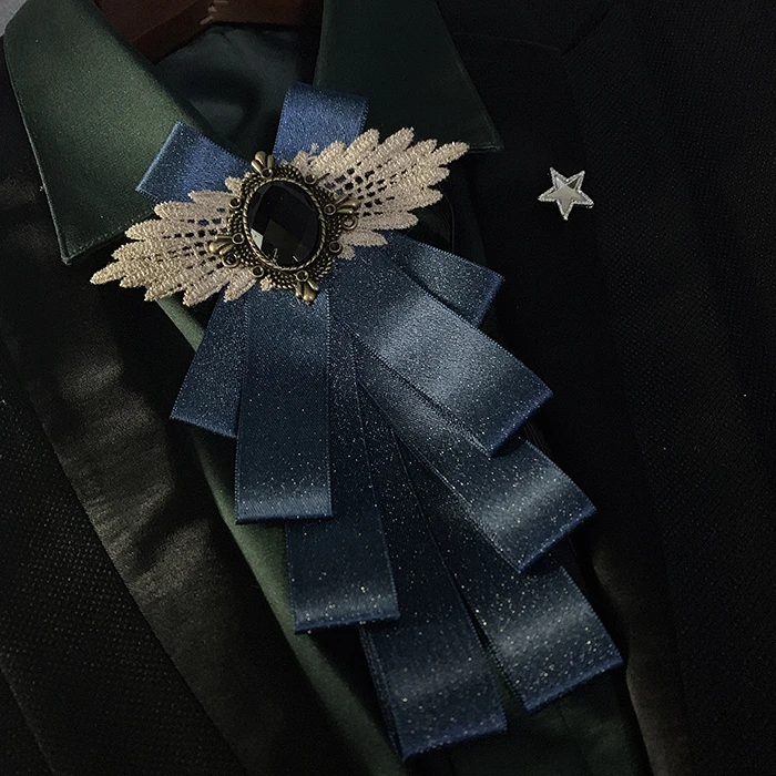 Handmade Bow Tie Британский женский мужской воротник рубашка украшение бархатная одежда галстук-платок галстук для свадебной вечеринки сплав Стразы галстук-бабочка - Цвет: Handmade Bow Tie