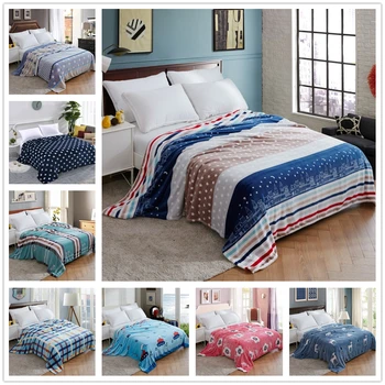 

Winter Soft Warm Print Coral Fleece Blanket for Bed Office Travel Sofa Camping Car Cover Blanket Throw Mechanical Wash Bed Decor