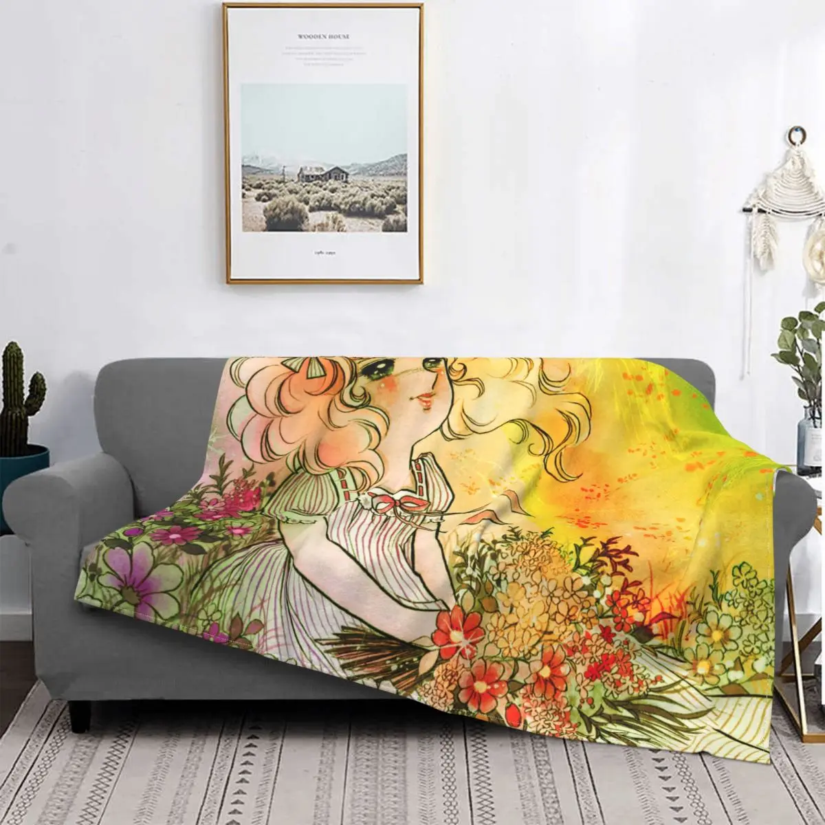 

Kawaii Candies Blankets Flannel Winter Candy Candy Anime Breathable Warm Throw Blanket for Bedding Office Bedspreads
