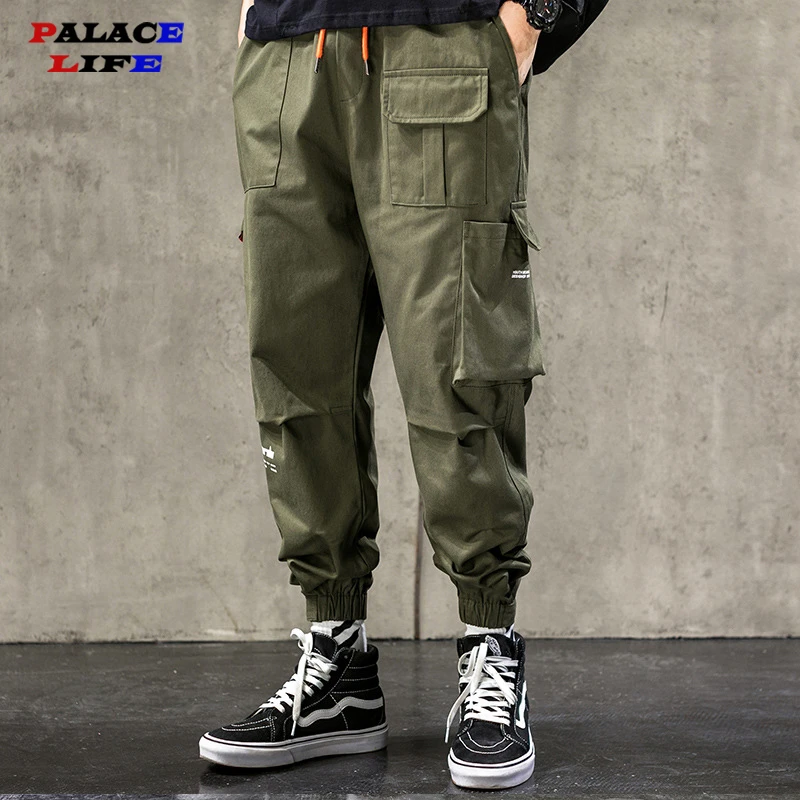 Pantalones Cargo para hombre, pantalón de estilo Hip Hop, informal, diseño con múltiples bolsillos, moda urbana, 2021|Pantalones - AliExpress