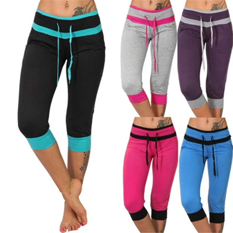 Women Ladies Pencil Pants Summer Women Mid Rise Pockets Capri Pants Cropped Trousers 3/4 Trousers Plus Size Female Women Ladies Pencil Pants Summer Women Mid Rise Pockets Capri Pants Cropped Trousers 3/4 Trousers Plus Size Female
