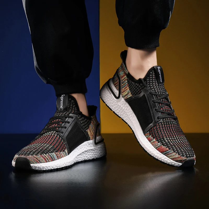 Nieuwe Ontwerp Wit Zwart Ultraboost Loopschoenen Ademend Flyknit кроссовки спортивные Schoenen Voor Mannen zapatos de hombre