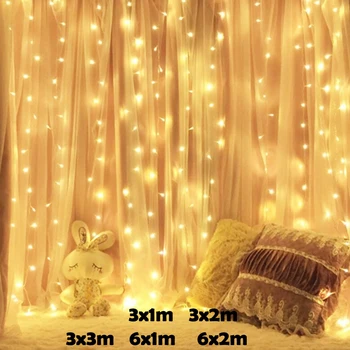 3x 1/3x 2/3X3 Led Kerst Garland Fairy Slingers Voor Gordijnen/Home/Slaapkamer Decoratie Outdoor Licht Vakantie Lichten