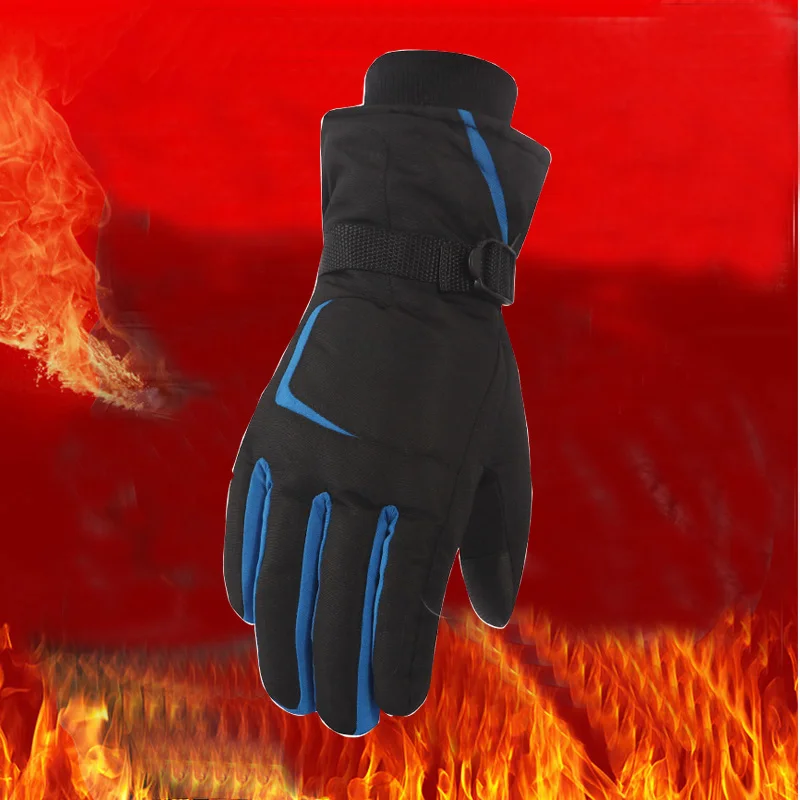 Men?s Heated Ski Gloves Waterproof Men Women Heating Glove Touch Screen Winter Windproof Snow Thicken Skiing Glove Leather Board