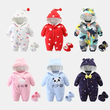 

Winter Infant Clothing junpsuit baby rompers+shoe Thick warm Baby Girls Clothes Set cotton Baby Boys rompers Newborn Clothes