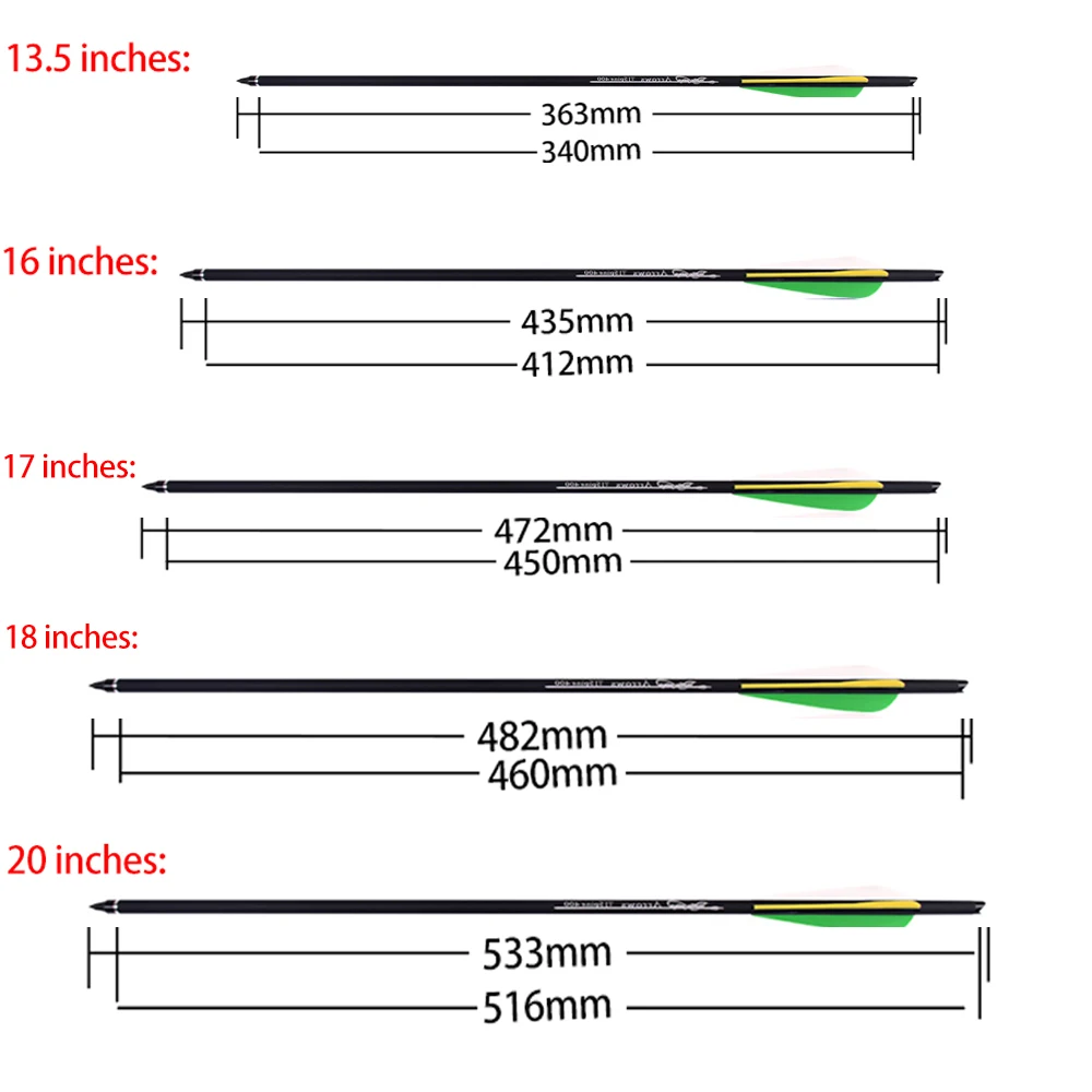 6/12/24PCS 16/20inch Crossbow Arrows Crossbow Bolts Carbon Arrows