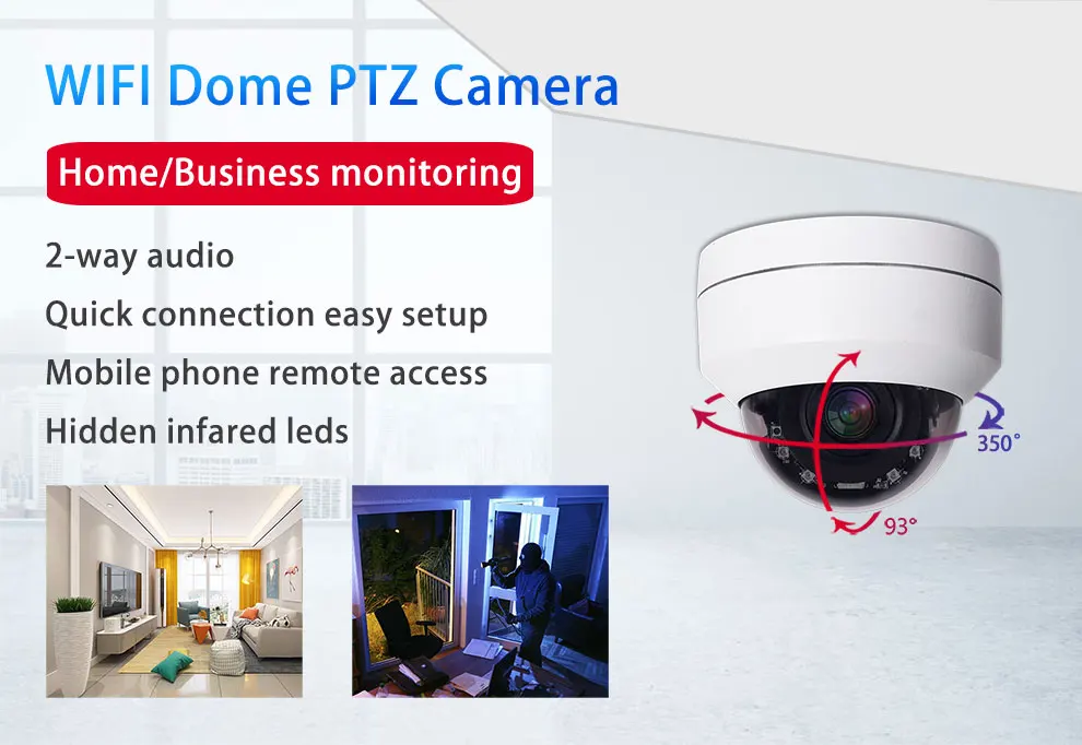 2MP H.265 ИК Беспроводной IP Камера HD WI-FI 1080P купол Камера IR50M Ночное видение 2-полосная аудио SD запись V380 P2P просмотр на мобильном панорамирования и наклона