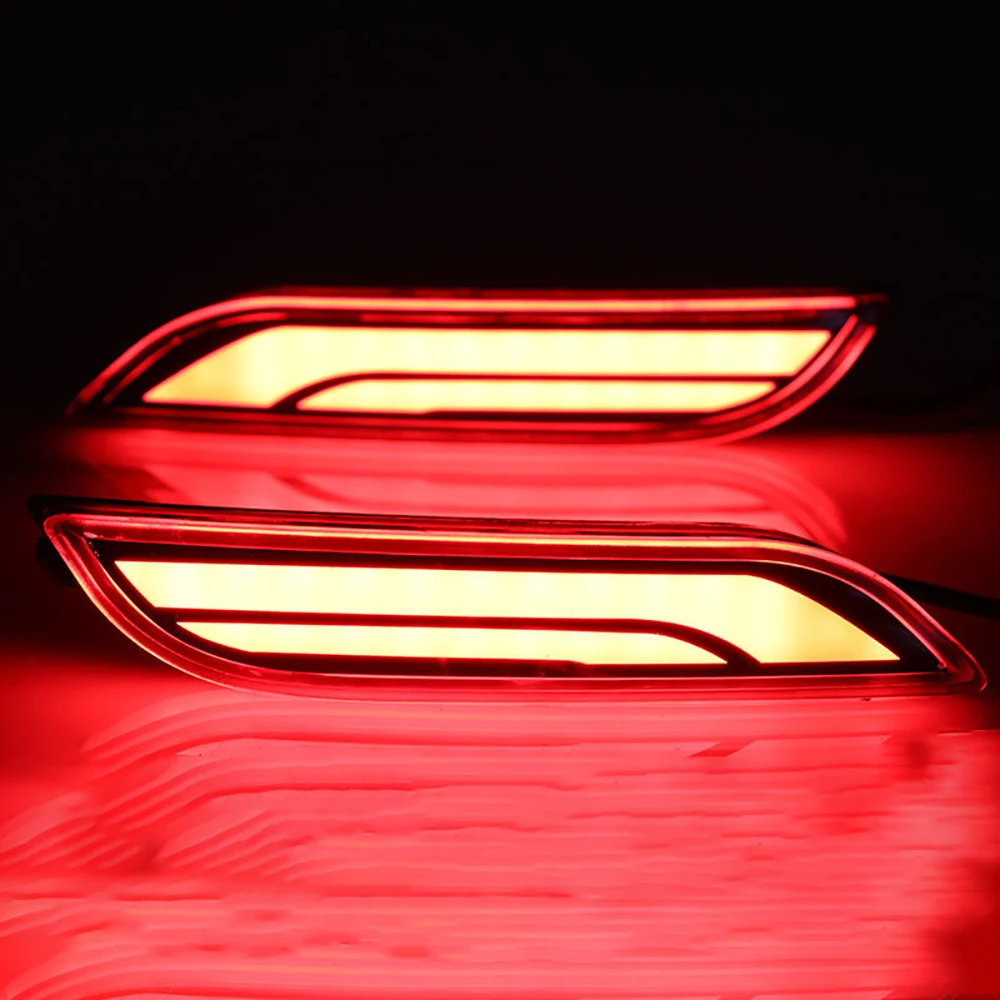 AOSHIKE 2PCS Car LED Tail Light Rear Bumper Brake Fog Strobe Lamp for Toyota Camry FTT Tail Braking Lamp Warning Stop Light