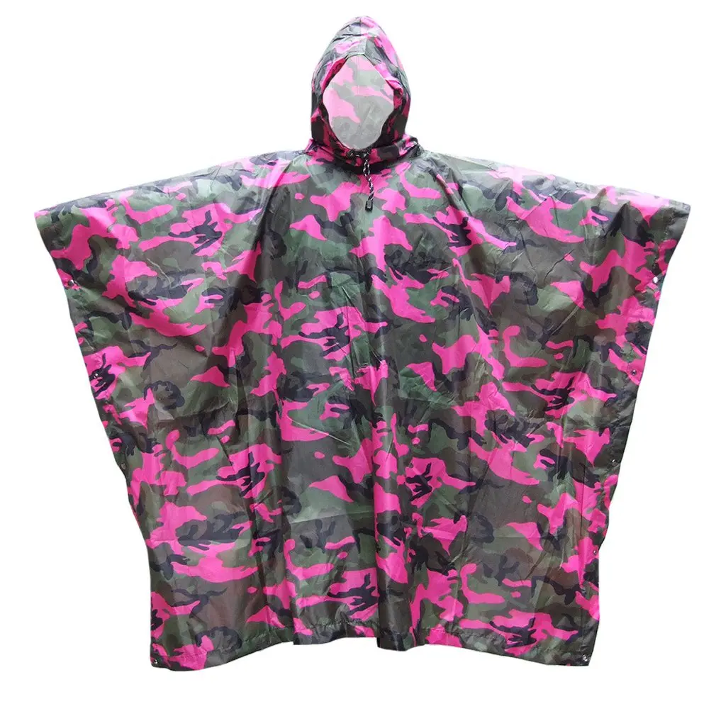 

Outdoor Adult Raincoat Hiking Camping Hiking Poncho Multifunctional Camouflage Raincoat Rubber Waterproof