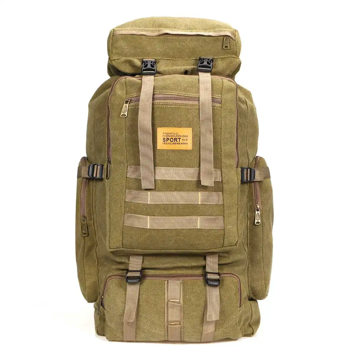 Khaki 56-75L рюкзак для скалолазания на открытом воздухе Военные рюкзаки холщовая Спортивная Сумка тактический рюкзак спортивный Кемпинг Туризм для женщин и мужчин - Цвет: Khaki