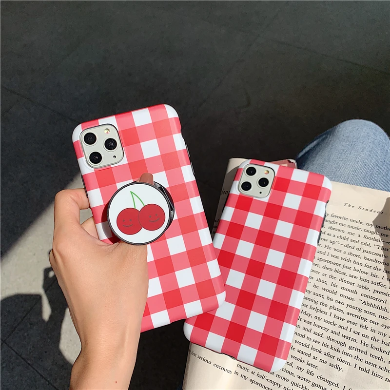 Розовый милый розовый плед чехол для телефона для iphone 11promax XS Max X XR 8 7 6 Plus задняя крышка Гладкий Мягкий IMD чехол для телефона с кольцом