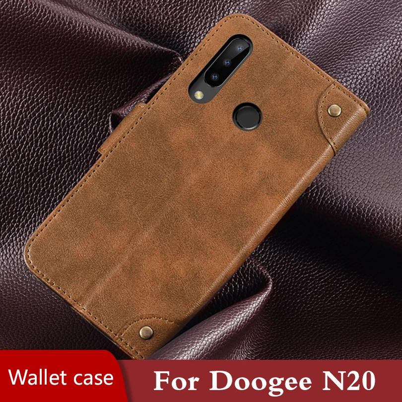Чехол-книжка с бумажником для Doogee N20 силиконовой задней крышкой из ТПУ