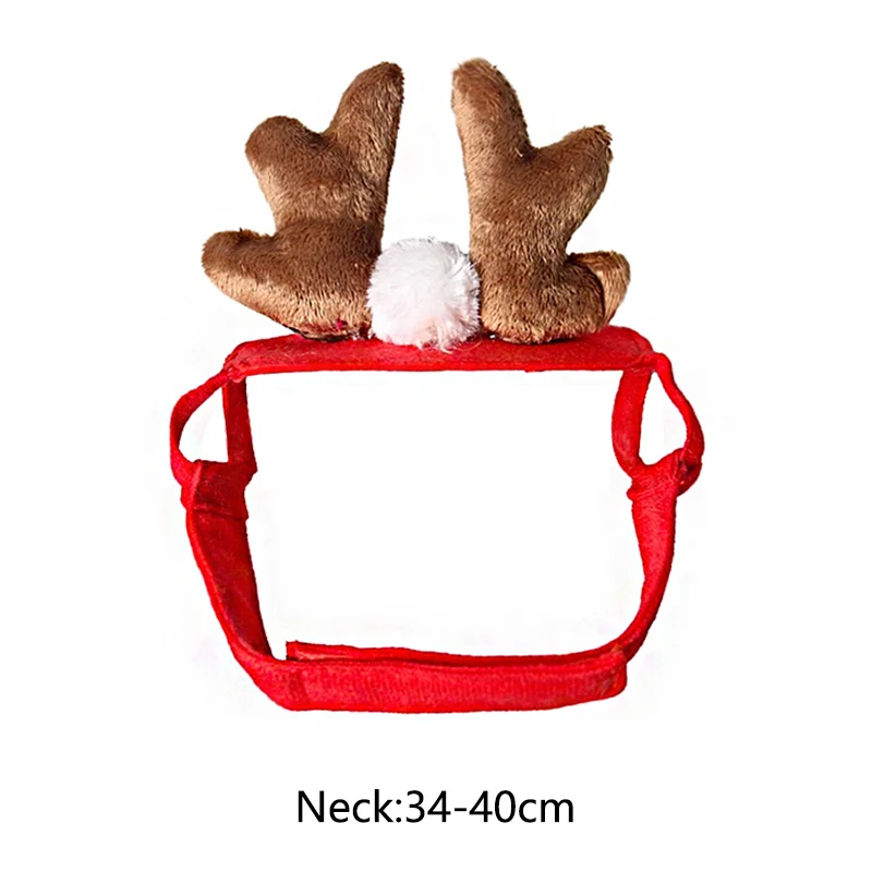 Pet Dog Cat Clothes Christmas Costume Cat Hat Scarf Cloak Dress Up For Kitten Puppy Small Dog Xmas New Year Costume Accessories - Цвет: antlers 1