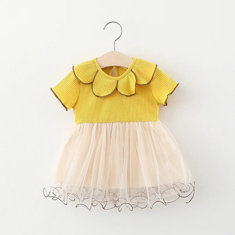 Лето г.; платье для девочек; детская одежда; ; Новинка; воротник-лепесток