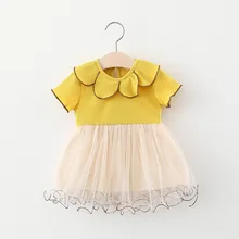 Лето г.; платье для девочек; детская одежда; ; Новинка; воротник-лепесток