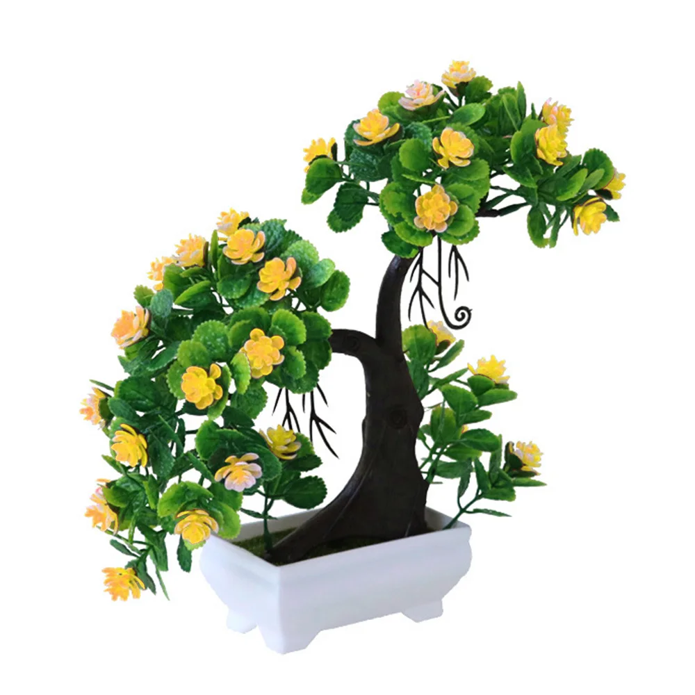 Modern Beautiful Office Sweetheart Tree Desktop Home Decoration Simulation Flower Simulated Potted Plants Plastic Ornament