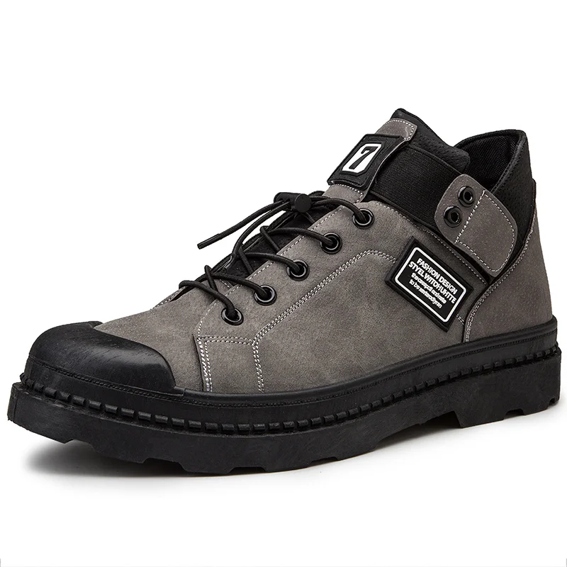 

Men's winter tide shoes Martin boots men's high top with fleece 2019 new south Korean version casual joker in cotton shoes