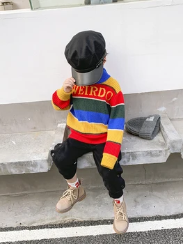 

Boys Pullover Sweater Children Korean Women's Children's Clothing Baby 2020 New Spring and Autumn Boys Western Style Sweater