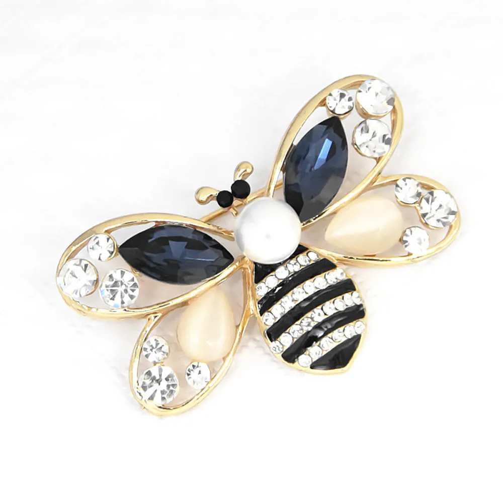 Fashion Brooch Pins for Women Fashion Colorful Brooches Metal Animal Pins Banquet Party Wedding Cute Bee  hinestone Brooch Gifts