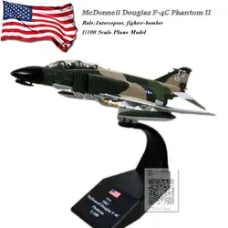 Амер 1/100 масштаб США Макдоннелл Дуглас F-4C Phantom II истребитель литой металлический самолет модель игрушка для коллекции/подарок