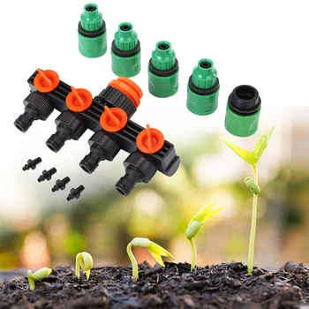 

Gardening Hose Splitters Irrigation Adapter 4-way Water Hose Connectors European standard Female Thread Tap Connectors