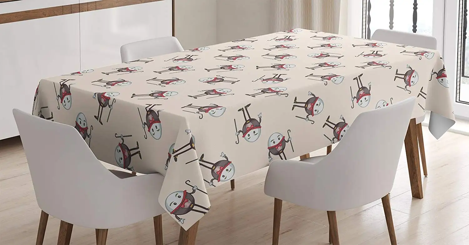 

Alice in Wonderland Tablecloth Humpty Dumpty Egg Dancing Character Fairy Alice Fantasy Decor Dining Room Kitchen Table Cover